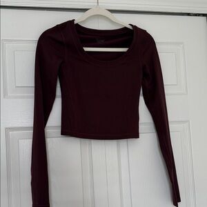 Women's Burgundy Long Sleeve Top